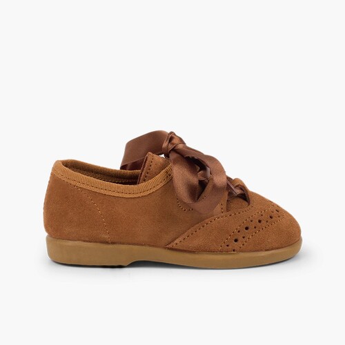 Chaussures anglaises enfants en suède Chameau