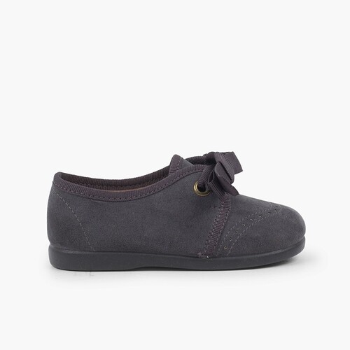 Derbies bébé enfant serratex avec lacets Gris