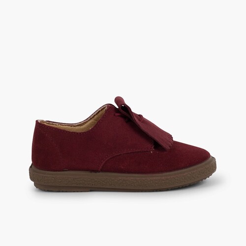 Derbies en suède à franges lisses  Bordeaux