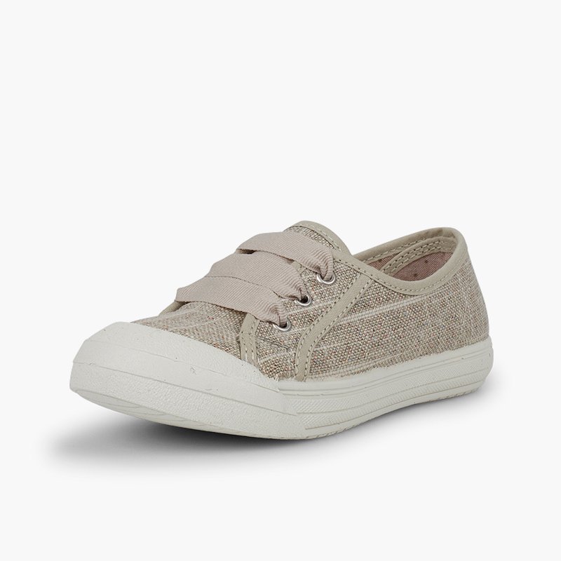 Baskets lin paillettes fille Beige